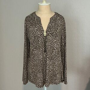 Michael Kors Leopard Print Blouse
